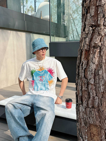 CC 2026 Hand-Painted  Short-Sleeve T-Shirt Multicolor 419022