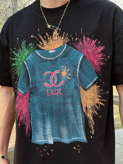 CC 2026 Hand-Painted  Short-Sleeve T-Shirt Multicolor 419022