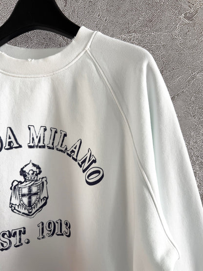 Prada “PRADA MILANO EST. 1913” Sweatshirt White Cotton