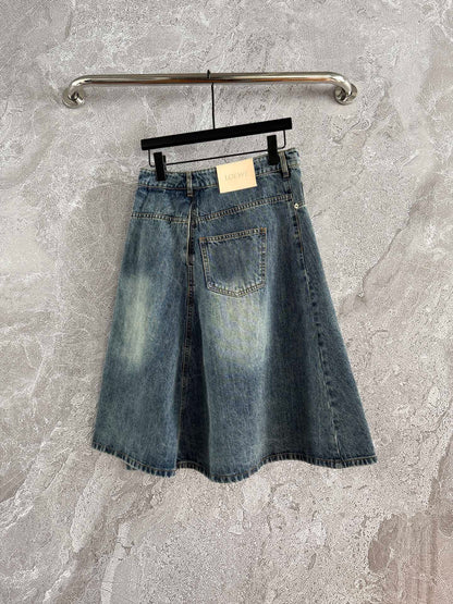 Loewe A-line Skirt Blue Polyester Fiber