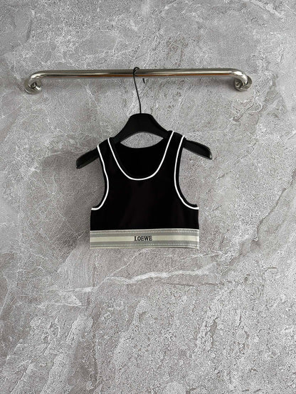 Joewe Sport Vest Black White Cotton