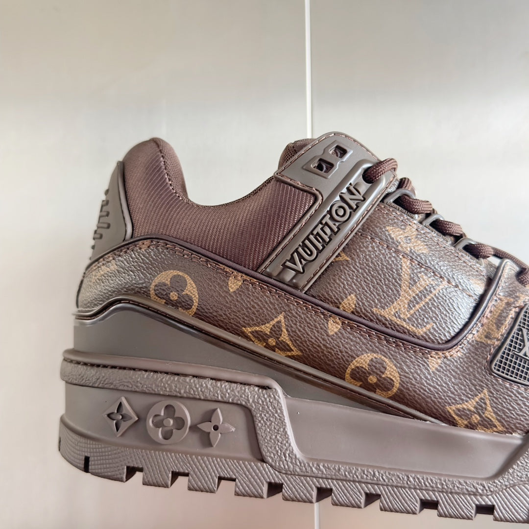 LV Trainer Maxi Sneaker 40mm Dark Brown Monogram Cowhide