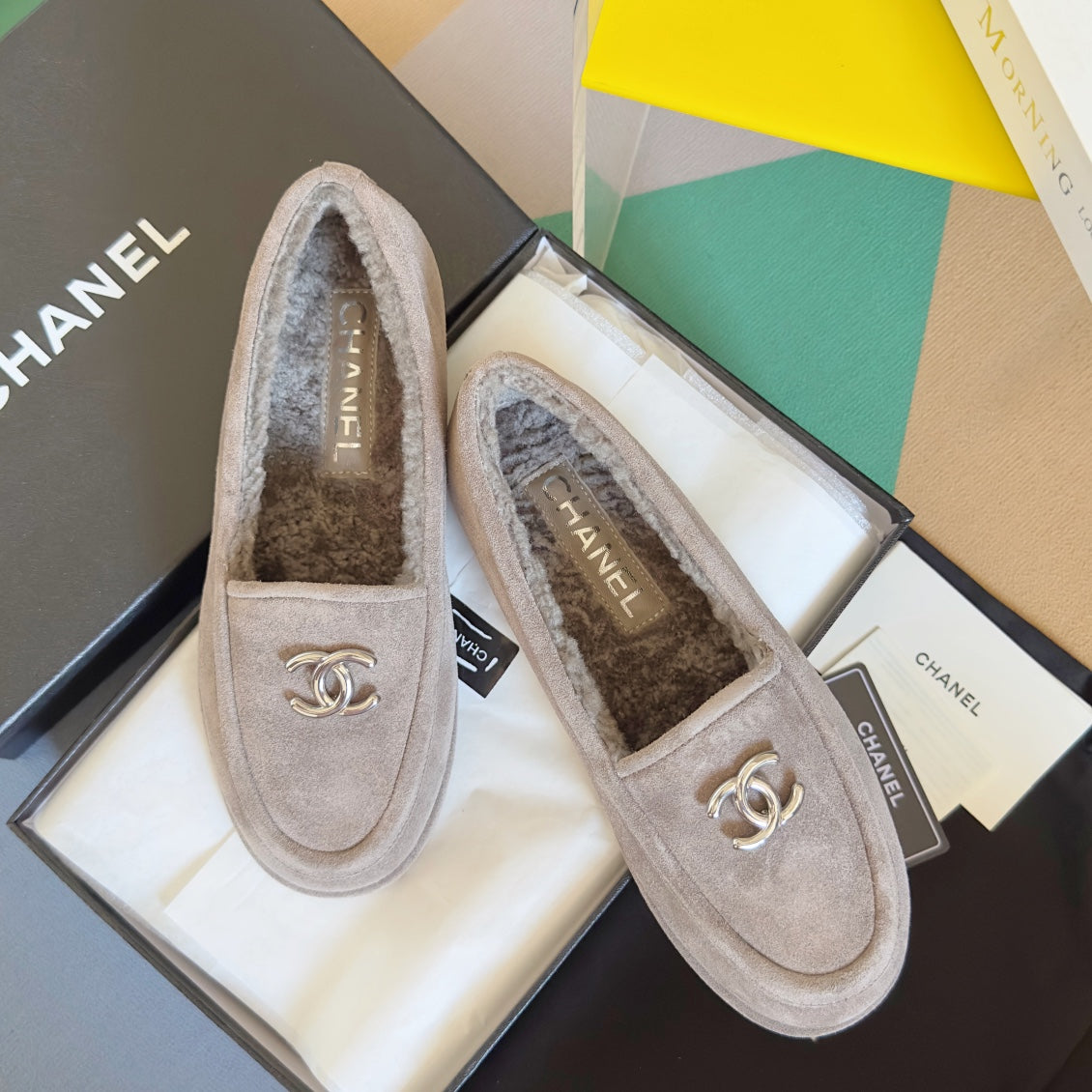 CC Moccasins 15mm Grey Suede