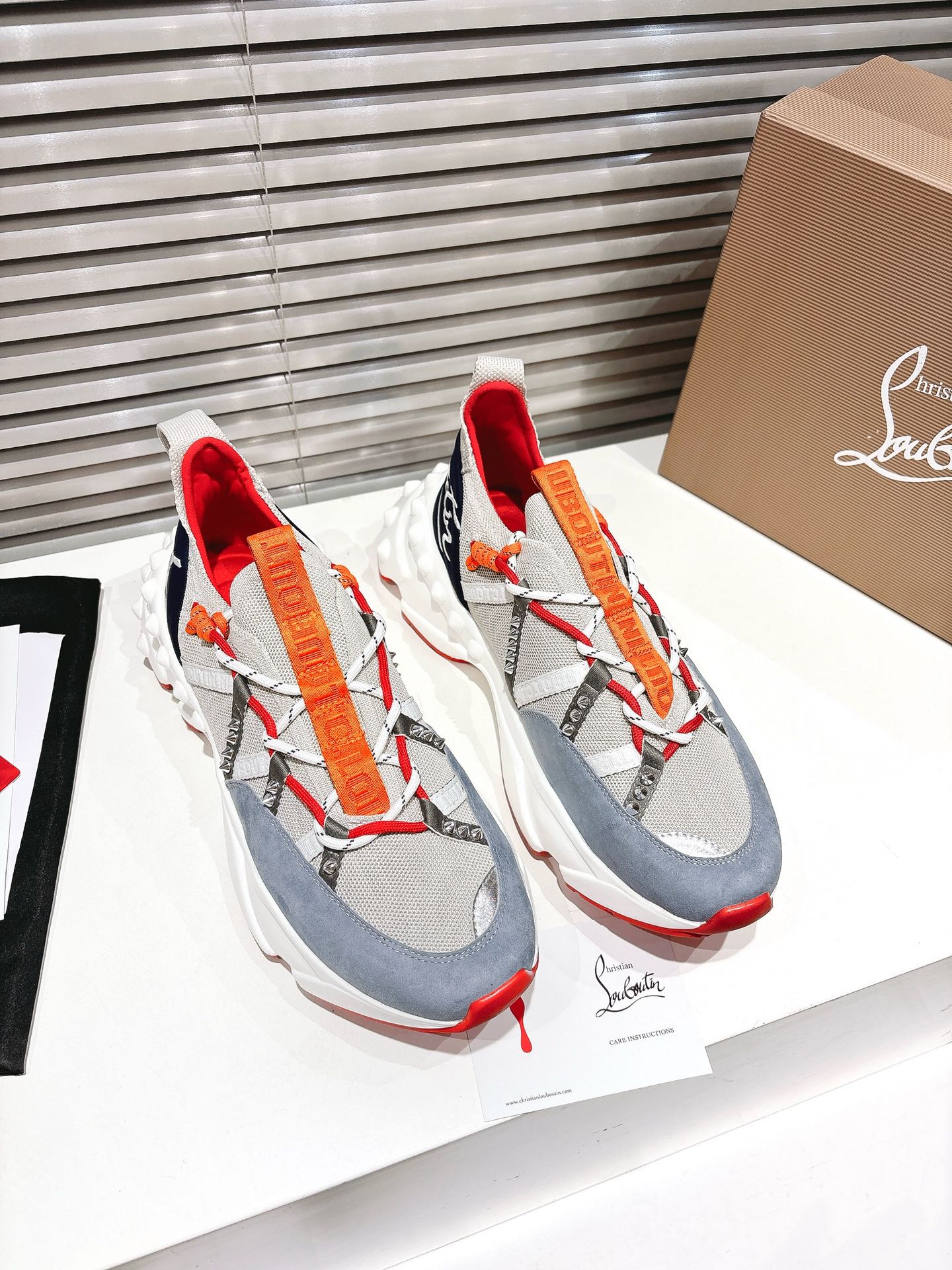 CL 25 Trailnrun Sneaker Grey Blue Calfskin Mesh 323168