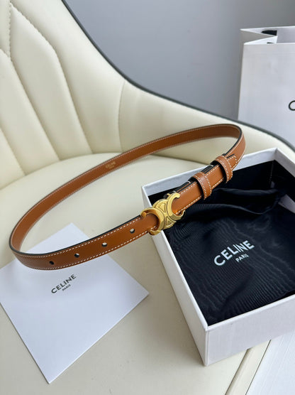 CEL Gold Buckle 18mm Belt Brown Cowhide 179730