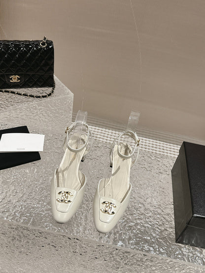 slingbacks 60 white lambskin cc logo