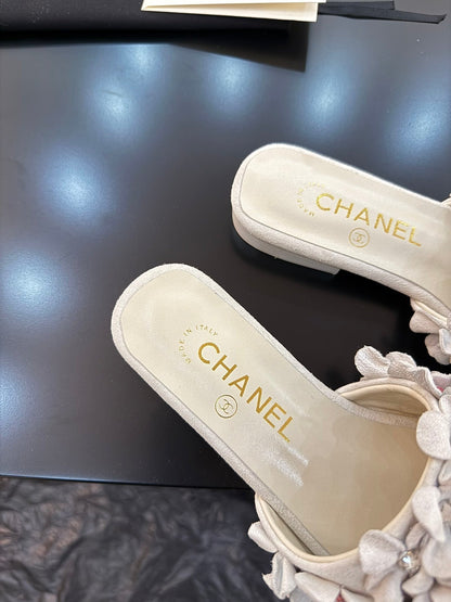 CC 25C Mules Grey Suede Strass