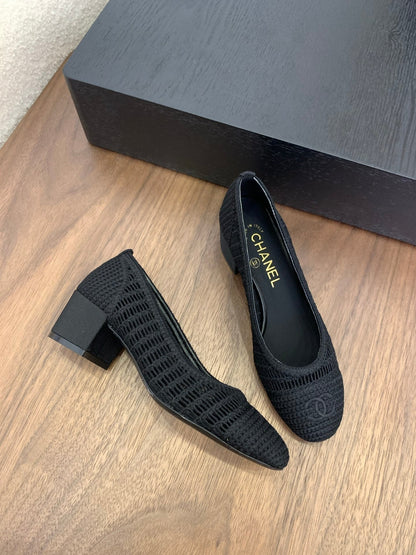 CC 25p Ballet Heel 50mm Black Raffia