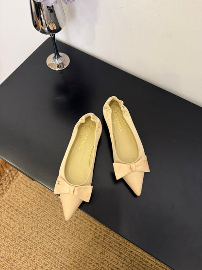 CC 25 Ballet Flats Beige Lamskin 330774