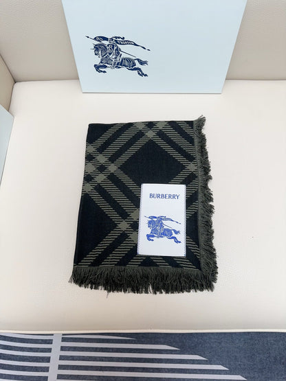 BBR Double-Sided Scarf 190CM Dark Green Black Cashmere 293315