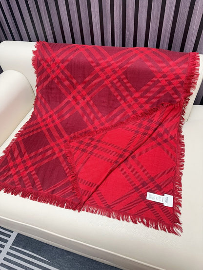 BBR Double-Sided Scarf 190CM Red Cashmere 293316
