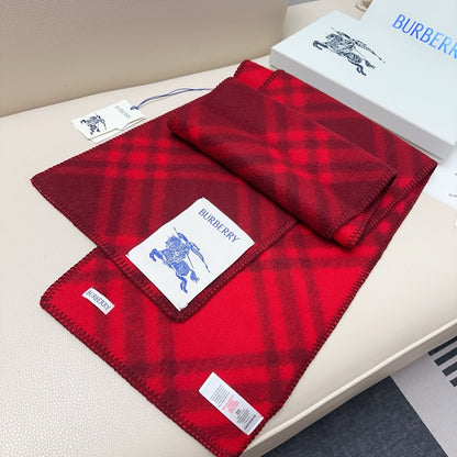 BBR Double-Sided Scarf 182CM Red Cashmere 293323