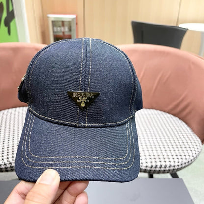 Prada Baseball Cap Blue Cotton 219147
