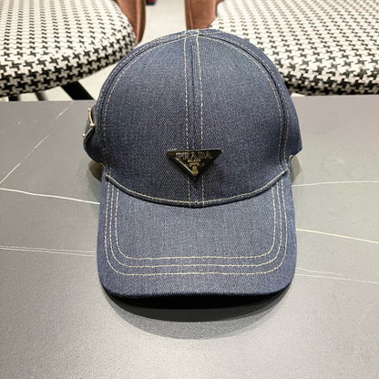 Prada Baseball Cap Blue Cotton 219147