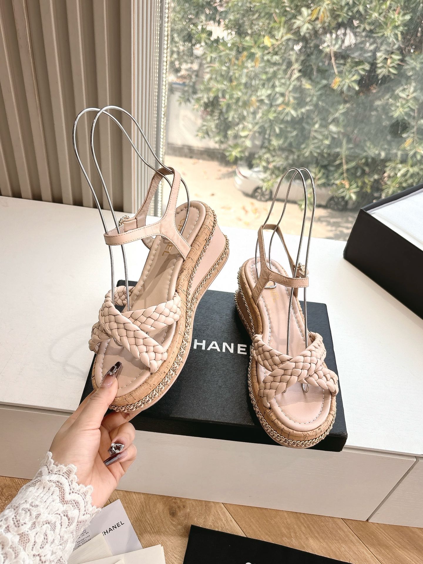 CC Mules Sandals Pink Nude 6cm Lambskin 202887