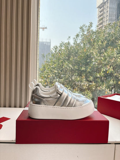 Viv 25 Platform Sneaker Silver Cowhide 358161