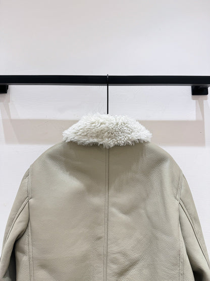 CD 25 Fur Leather Coat Black And Brown Earth