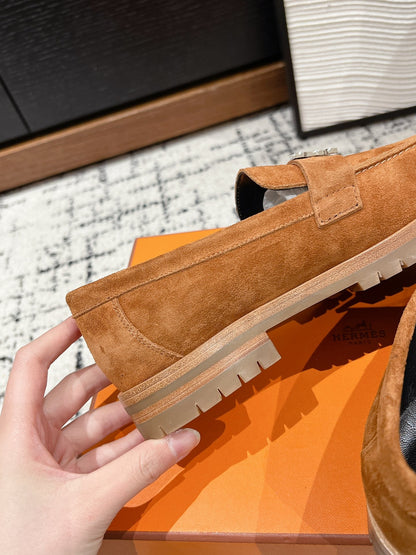 HM Faubourg Loafer In Brown Suede 118745