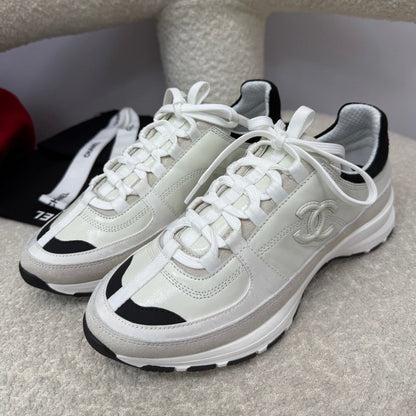 Chanel Sneaker White Cream Suede Leather 409144