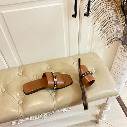 HM Giulia Sandal Brown Black Calfskin