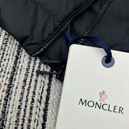 MC 2025 Quilted Knit-panel Puffer Jacket Black Polyester Wool 528747