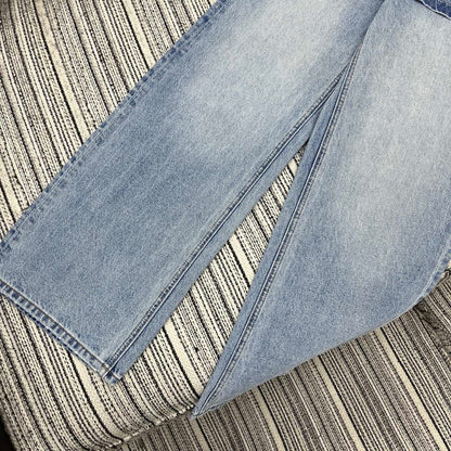 Prada 2026 Wide-Leg Pants Jean Light Blue Cotton 650356