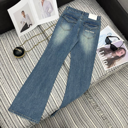 Miumiu 2026 Flared Jeans Blue Cotton 178941