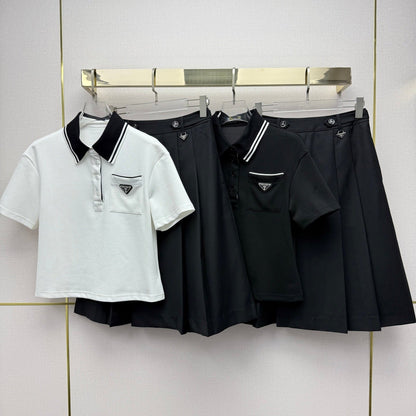 Prada 2026 Polo Shirt And Skirt Set Cotton 365048