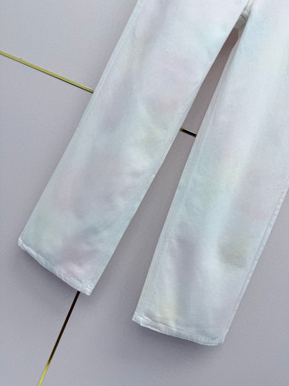 Chanel 2026 Straight Leg Jeans White Cotton 324269