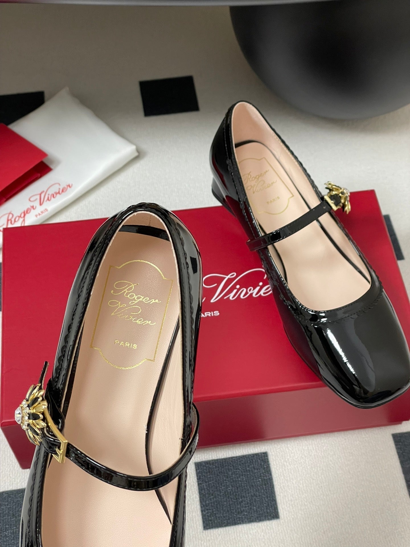 Viv 25 Mary Jane 2.5cm Black Patent Calf Leather 247892