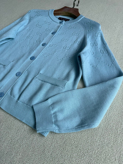 GG 25 Thin Cardigan Blue Cashmere 0028