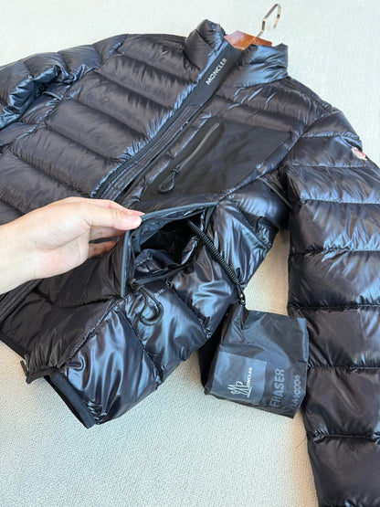 MC 2025 Short Down Jacket Black Gloss Polyester