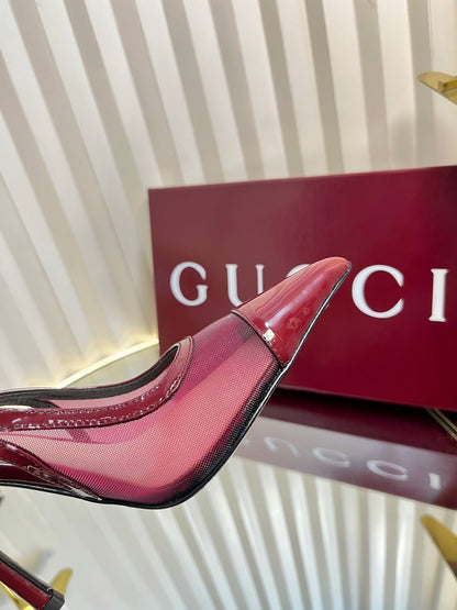 GC Signoria Slingback Pump Rosso Ancora Mesh Sheepskin 294520