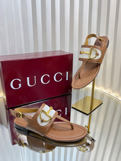 GC 25 Thong Sandal Brown Canvas Sheepskin 294670