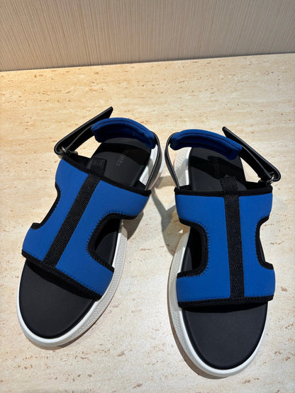 HM Men's Gate Sandal Blue Calfskin Suede 655429