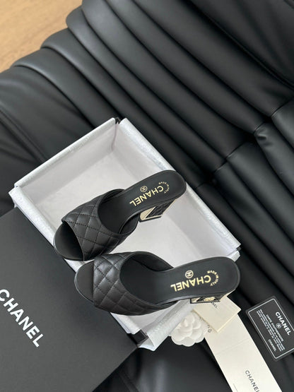 cc sandal 70 black quilted calfskin