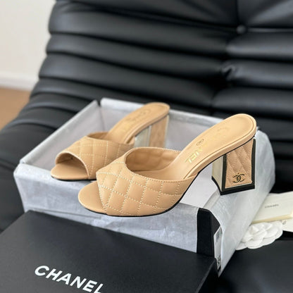 cc sandal 70 beige quilted calfskin