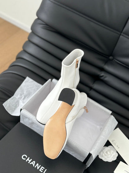 CC Ankle Boot White Calfskin