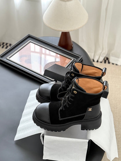 CC 25 ankle boots black suede sheepskin 458767