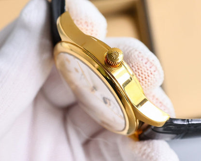 Patek Philippe Annual Calendar 40mm Gold Case Black Leather Strap