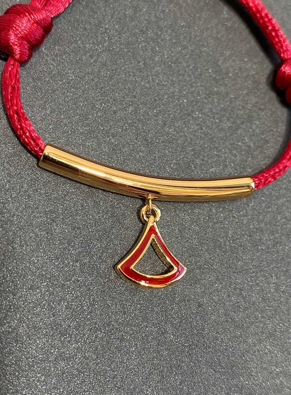 BVL 1 MOTIF LUCKY RED BRACELET GOLD