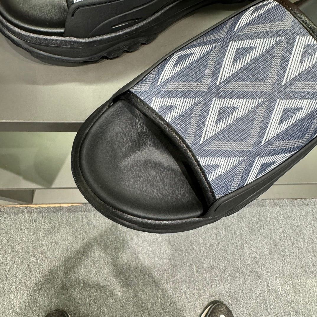 CD H-TOWN SANDAL GREY BLUE CALFSKIN