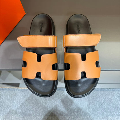 HM CHYPRE SANDAL TANGERINE CALFSKIN