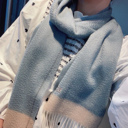 Scarf 180 CM In Light Blue Mix Beige Cashmere 353262