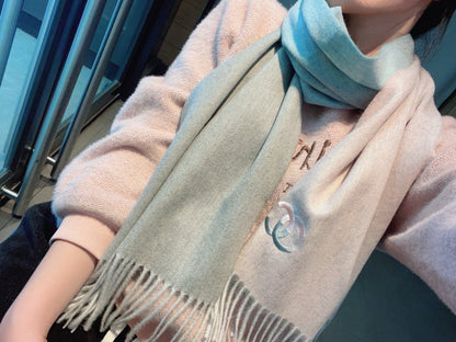 CC Scarf 180 CM In Light Pink Mix Light Grey Blue Cashmere 387916