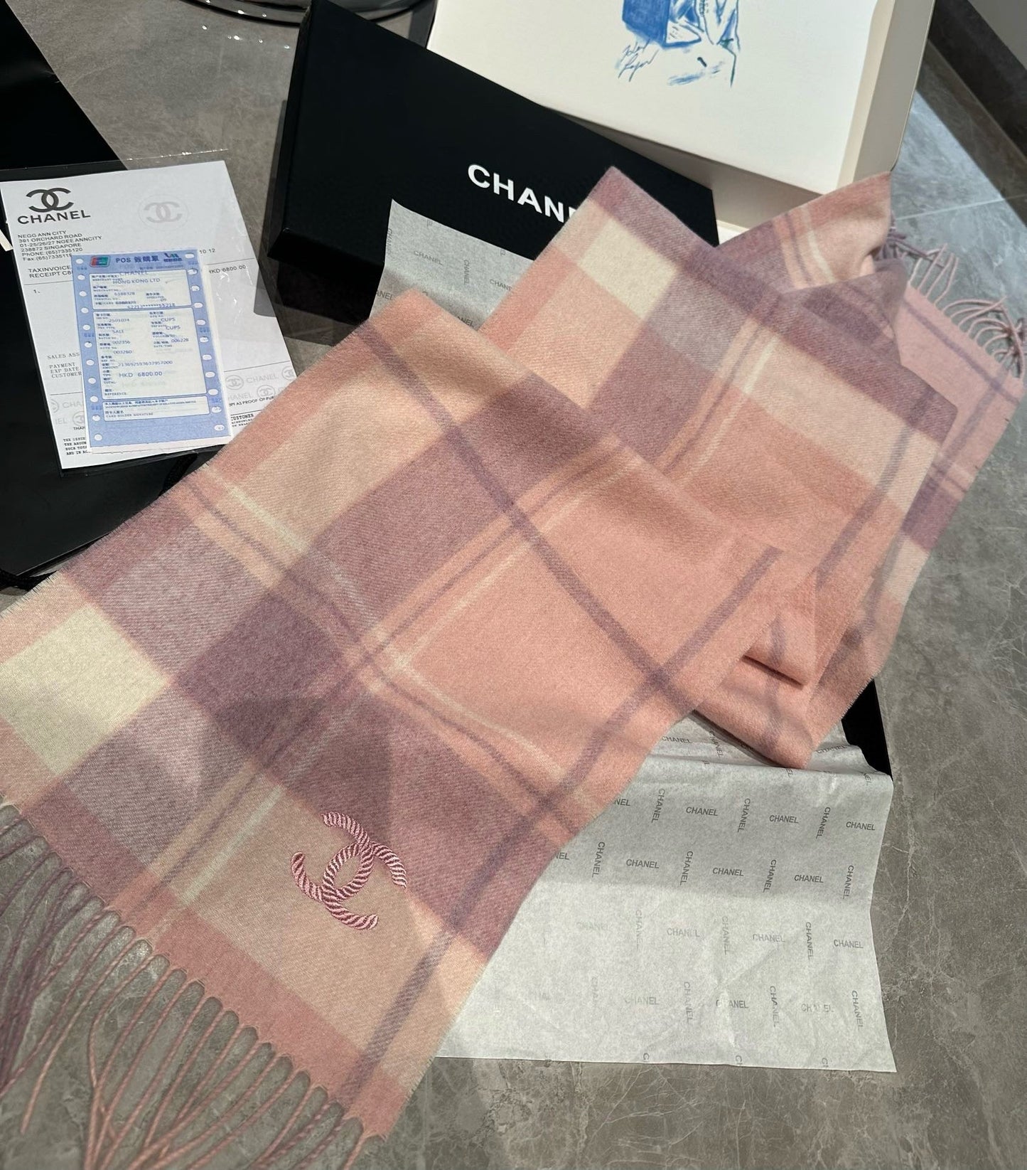 CC Scarf 180 CM In Colorful Cashmere 394483