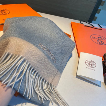 Scarf 180 CM In Grey Blue Mix Beige Cashmere  398204