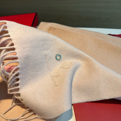 LP Grande Unita Scarf 180 CM In White Mix Beige Cashmere 403789