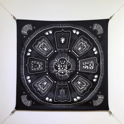 HM 26ss Double Sided Scarf 90 Black Twill Silk 134422
