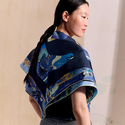 HM The Story 90 CM Dark Blue Cashmere and Silk 293063